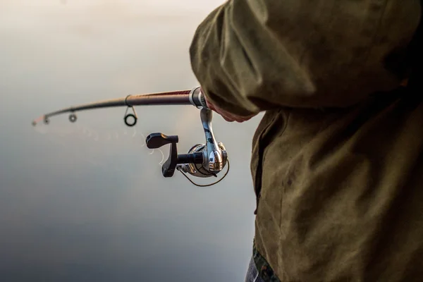 Pesca ao pôr-do-sol — Fotografia de Stock