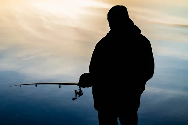 Pesca ao pôr-do-sol — Fotografia de Stock