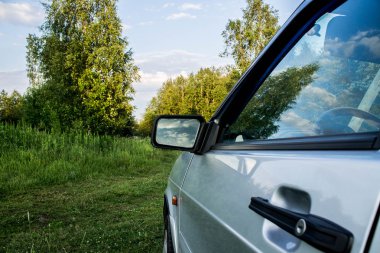 Arabada seyahat. tasarım öğesi.