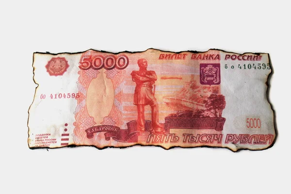 Российская купюра в пять тысяч рублей — стоковое фото