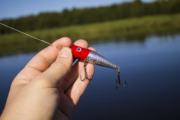 Popper señuelo de pesca. Fundición y spinning . —  Fotos de Stock