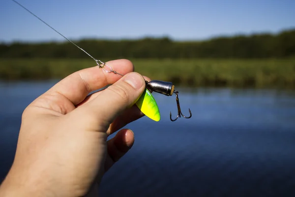 Spinner com um gancho triplo para a pesca — Fotografia de Stock