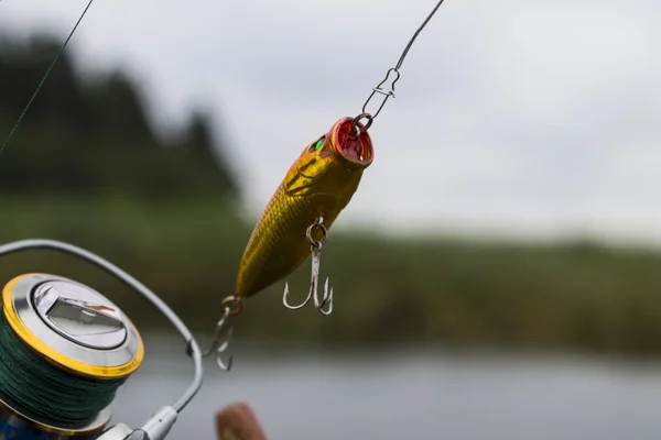 Señuelo de pesca de plástico wobbler en el spinning —  Fotos de Stock