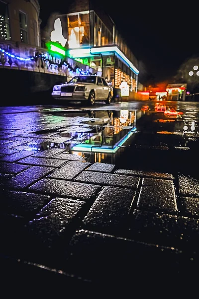 night city with colored lights, wallpapers for mobile devices, blurry background, toned