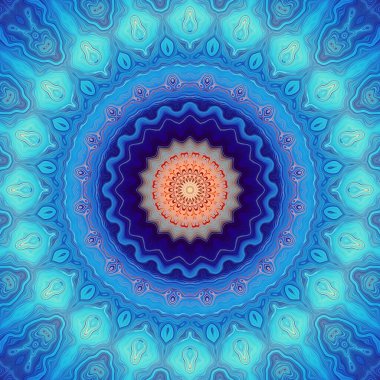 Klasik grunge mandala süs deseni. Kare arka plan. Mermer etkisi.