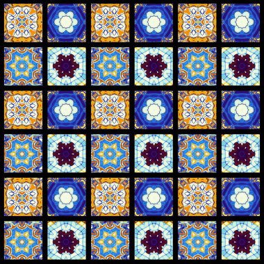 Karelerin soyut dekoratif desenleri. Mozaik sanat süsleme dokusu.