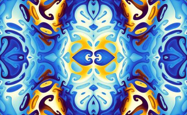 Soyut model. Süslü, düzenli bir arka plan. Kusursuz desen. Klasik mozaik sanat modeli. Görünüm oranı 16: 9 olan yatay arkaplan