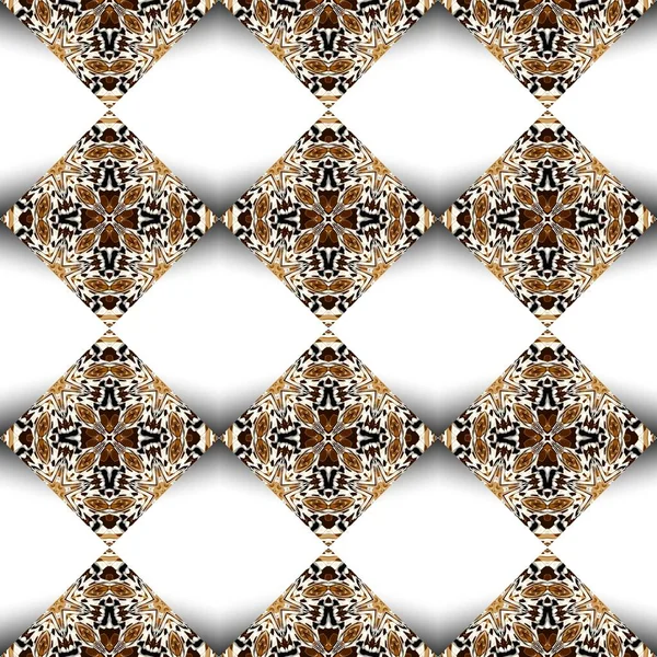 Abstract ornamental decorative pattern of squares. Mosaic art ornamental texture. Seamless square pattern.