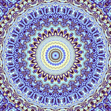 Soyut dijital geometrik desen. Yuvarlak mandala dekoratif desen.