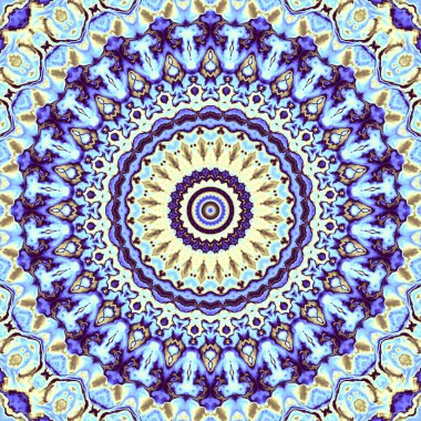 Soyut dijital geometrik desen. Yuvarlak mandala dekoratif desen.