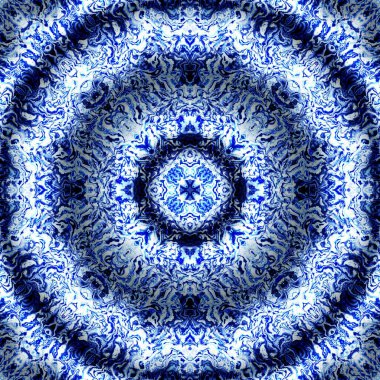 Soyut dijital fraktal model. Yuvarlak mandala dekoratif desen.