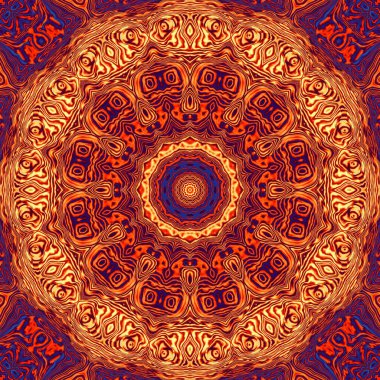 Soyut dijital fraktal model. Yuvarlak mandala dekoratif desen.