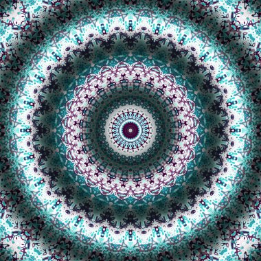 Soyut dijital fraktal model. Yuvarlak mandala dekoratif desen.