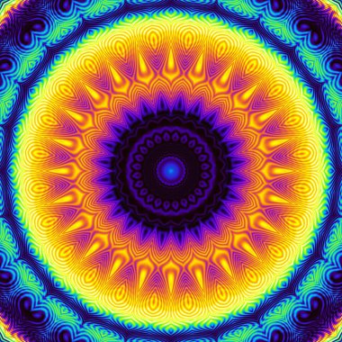 Soyut dijital fraktal model. Yuvarlak mandala dekoratif desen.