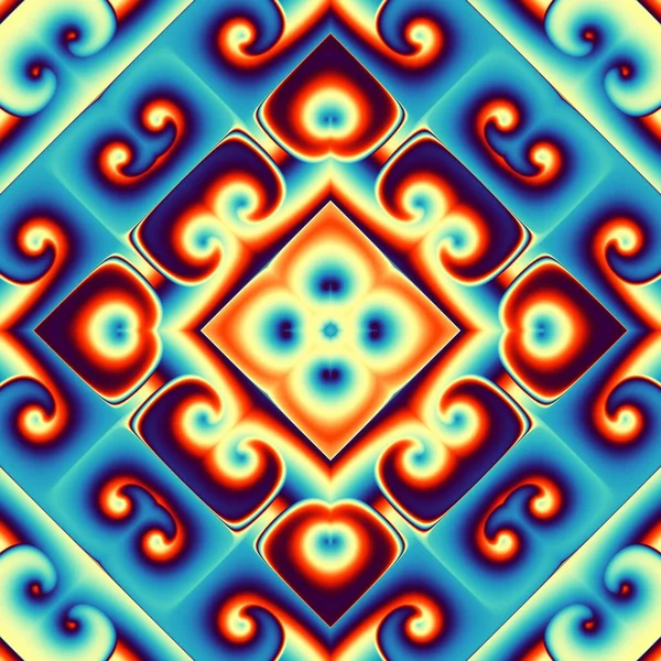 概要デジタル幾何学模様 対称的な華やかなパターン — ストック写真