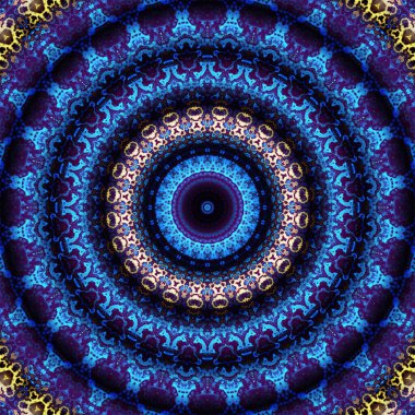 Soyut dijital fraktal model. Yuvarlak mandala dekoratif desen.