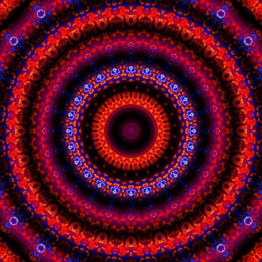 Soyut dijital fraktal model. Yuvarlak mandala dekoratif desen.