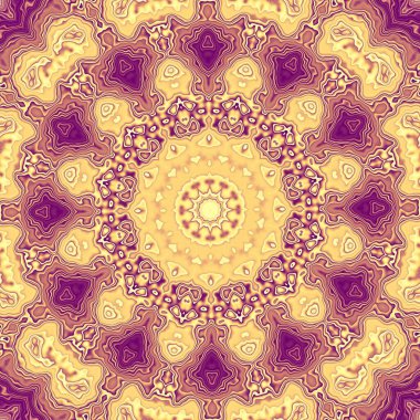 Soyut dijital fraktal model. Yuvarlak mandala dekoratif desen.