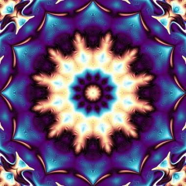 Soyut dijital fraktal model. Yuvarlak mandala dekoratif desen.