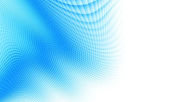 Soyut Dijital Fraktal Model Yatay Oryantasyon Beyaz Arkaplanda Çarpık Mavi — Stok fotoğraf
