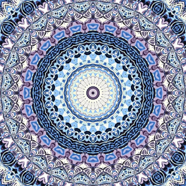 Abstrakt Digitalt Fraktalmönster Symmetriskt Dekorativt Prydnadsmönster Jugendstil Rund Mandala Dekorativa — Stockfoto