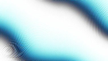 Soyut dijital fraktal model. Yatay oryantasyon. Beyaz arka planda çarpık mavi çizgiler. Dalgalı doku.