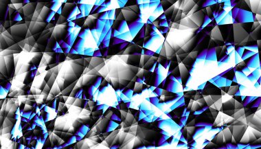 Soyut dijital fraktal model. Geometrik desen düşük poli tarzında. Yatay yönelim.