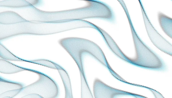 Abstrakcyjny Cyfrowy Wzór Fraktalny Orientacja Pozioma Wyraźne Zakrzywione Niebieskie Linie — Zdjęcie stockowe