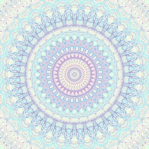 Abstraktní Digitální Fraktál Gamma Pastelových Barev Kulatý Mandala Dekorativní Ornament — Stock fotografie