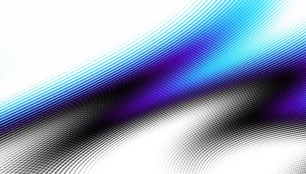 Abstraktní Digitální Fraktál Vodorovná Orientace Výrazná Zakřivená Modrá Čára Bílém — Stock fotografie