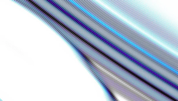 Padrão Fractal Digital Abstracto Linha Azul Curva Expressiva Fundo Branco — Fotografia de Stock