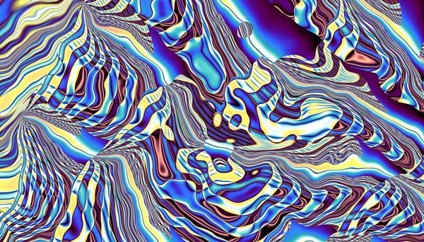 Абстрактный Цифровой Фрактальный Рисунок Психоделическая Волнистая Текстура Горизонтальная Ориентация — стоковое фото