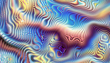 Soyut dijital fraktal model. Dalgalı psikedelik doku. Yatay yönelim.