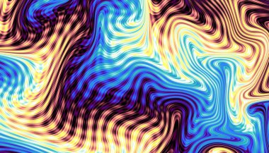 Soyut dijital fraktal model. Yatay oryantasyon. Psikedelik dalgalı doku.