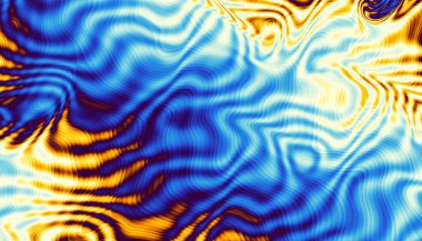 Soyut dijital fraktal model. Yatay oryantasyon. Psikedelik dalgalı doku.