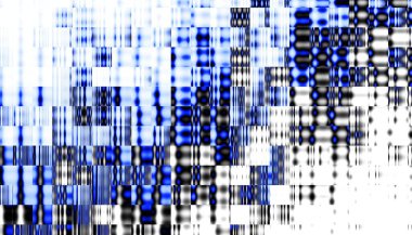 Soyut dijital fraktal model. Yatay oryantasyon. Beyaz arkaplanda düşük polimerli doku.