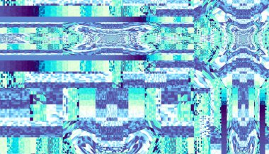 Soyut dijital fraktal model. Yatay oryantasyon. Düşük polimerli doku.