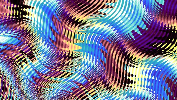 Abstract Digital Fractal Pattern Horizontal Orientation Psychedelic Wavy Texture — Stock Photo, Image