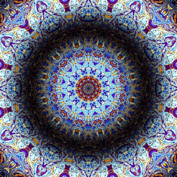 Abstract Digital Fractal Pattern Mandala Decorative Ornament Pattern Imitation Relief — Stock Photo, Image