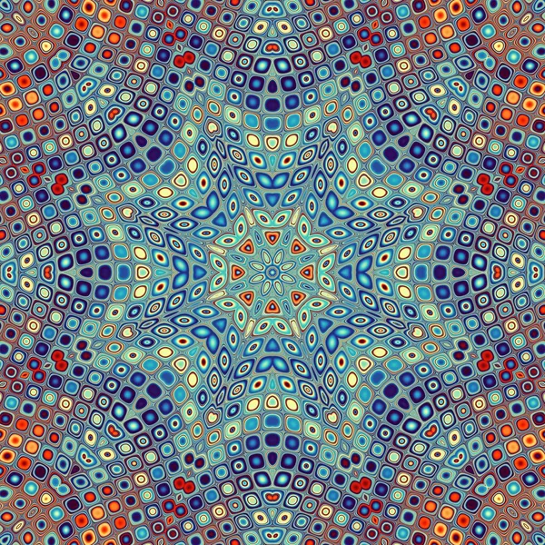 Abstraktes Digitales Fraktalmuster Runde Mandala Dekorative Ornamentmuster Mosaik Fliesen Stil — Stockfoto