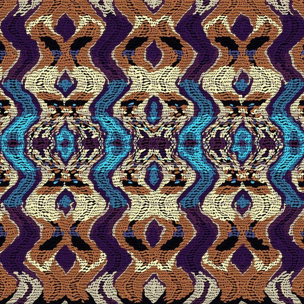 Abstract Digital Fractal Pattern Square Background African Ethnic Style Tribal — Stock Photo, Image