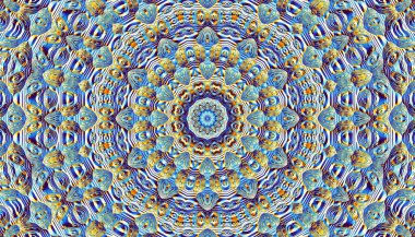 Soyut dijital fraktal model. Yatay yönelim.