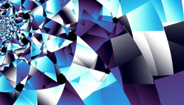 Soyut dijital fraktal model. Yatay oryantasyon. Düşük polimerli doku.