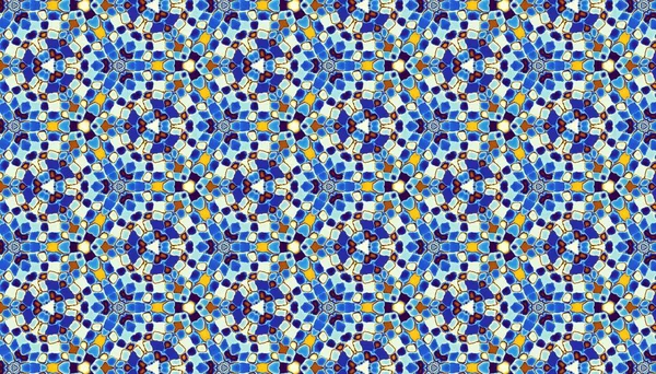 Soyut dijital fraktal model. Yatay oryantasyon. Mozaik tarzda soyut geometrik süs.