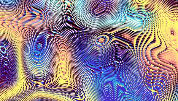 Abstract Digital Fractal Pattern Horizontal Orientation Psychedelic Wavy Texture — Stock Photo, Image