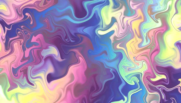 Abstraktes Digitales Fraktalmuster Horizontale Ausrichtung Psychedelische Wellenstruktur — Stockfoto