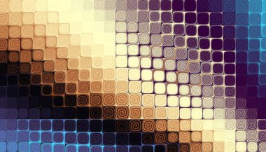 Soyut dijital fraktal model. Yatay oryantasyon. Sarmalların süslemeli dokusu.