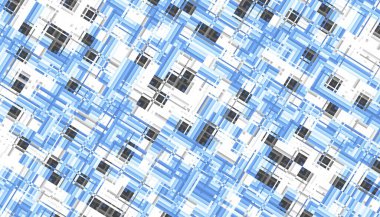 Soyut dijital fraktal model. Yatay oryantasyon. Düşük polimerli doku.