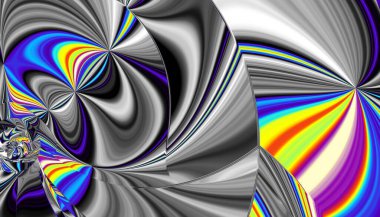 Soyut dijital fraktal model. Yatay oryantasyon. Psikedelik dalgalı doku. Soyut gelecek resmi.