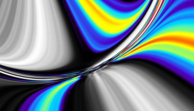 Soyut dijital fraktal model. Yatay oryantasyon. Psikedelik dalgalı doku.